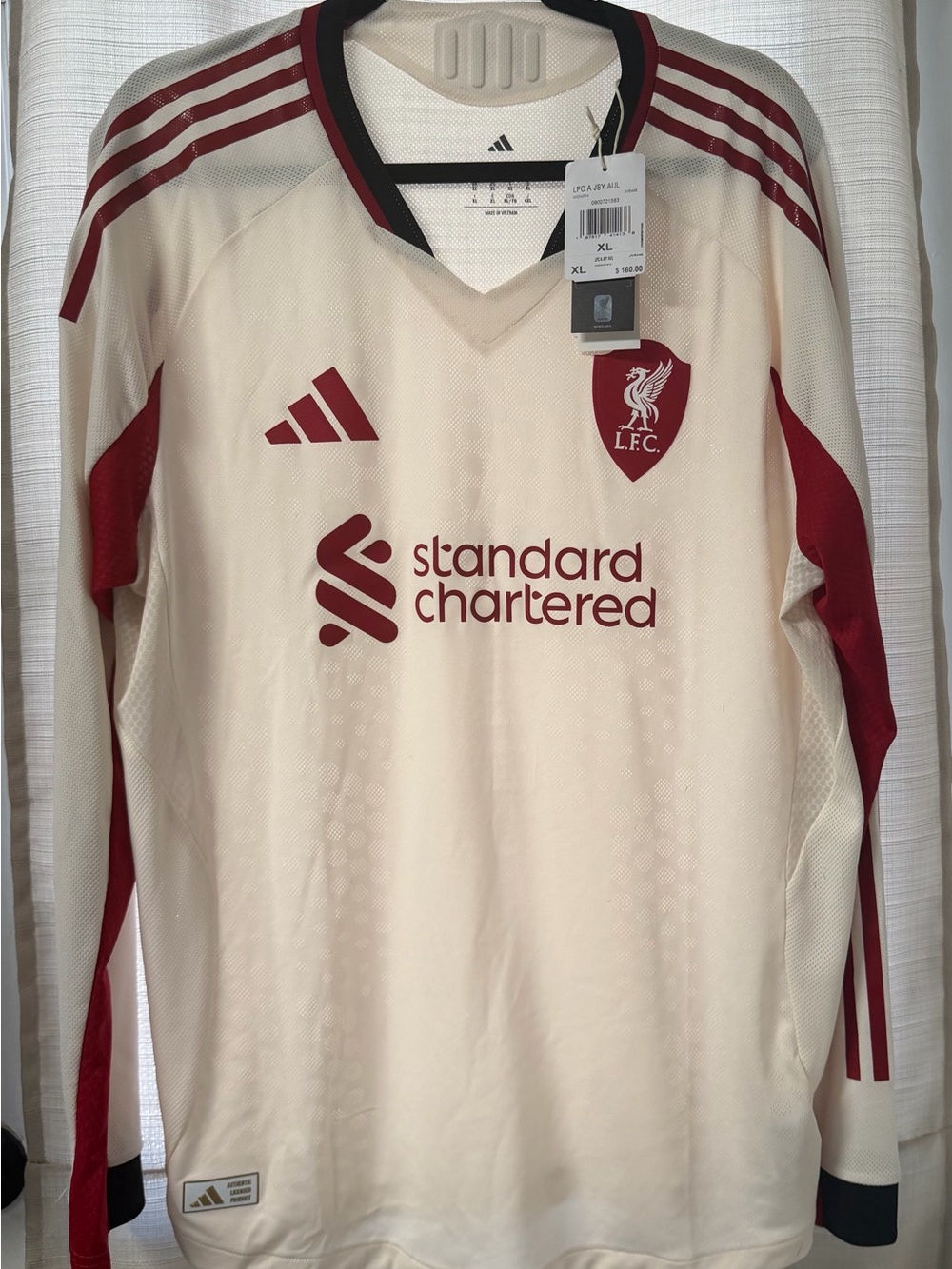 adidas Liverpool FC Long-Sleeve Authentic 2025-2026 Away Kit/Jersey, XL